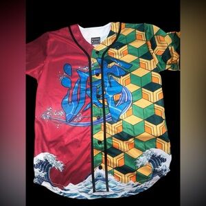 MKSJERSEYS Demon Slayer baseball jersey featuring Giyu Tomioka & Tanjiro Kamado